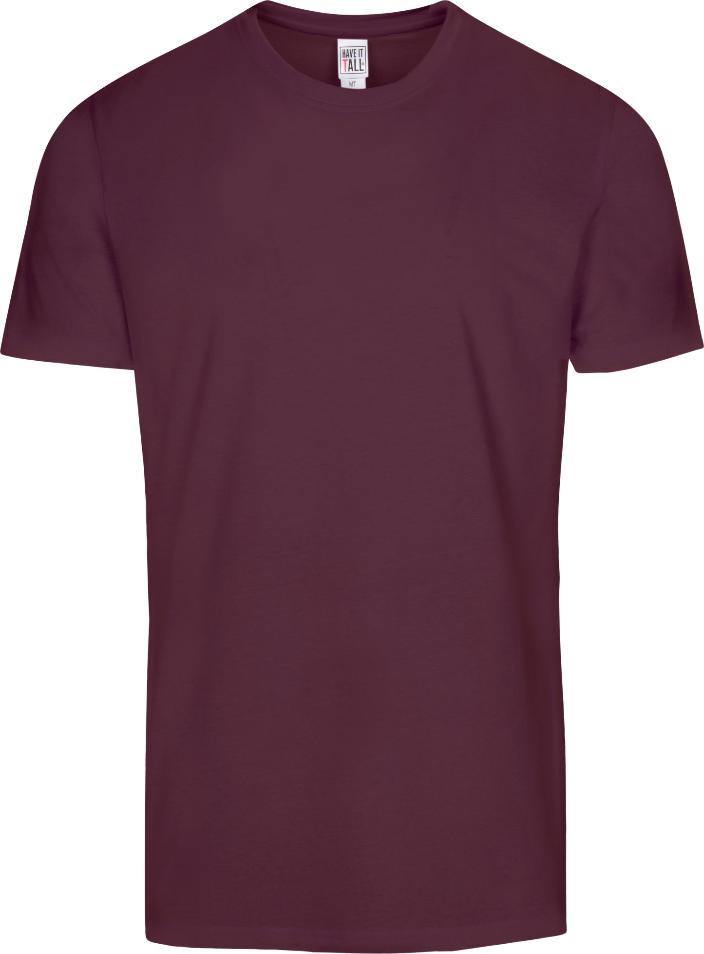 Have It Tall maroon T shirt premium blend slim fit soft breathable shrink resistant tee shirt against a white background