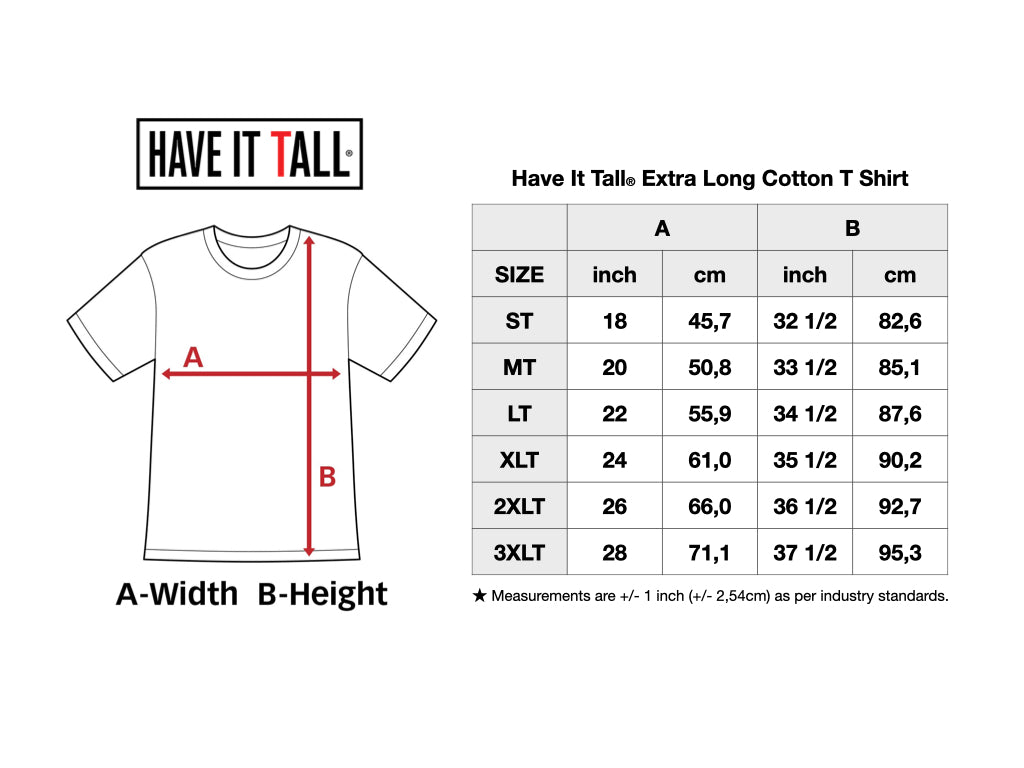 Have It Tall Extra Long Cotton T Shirt