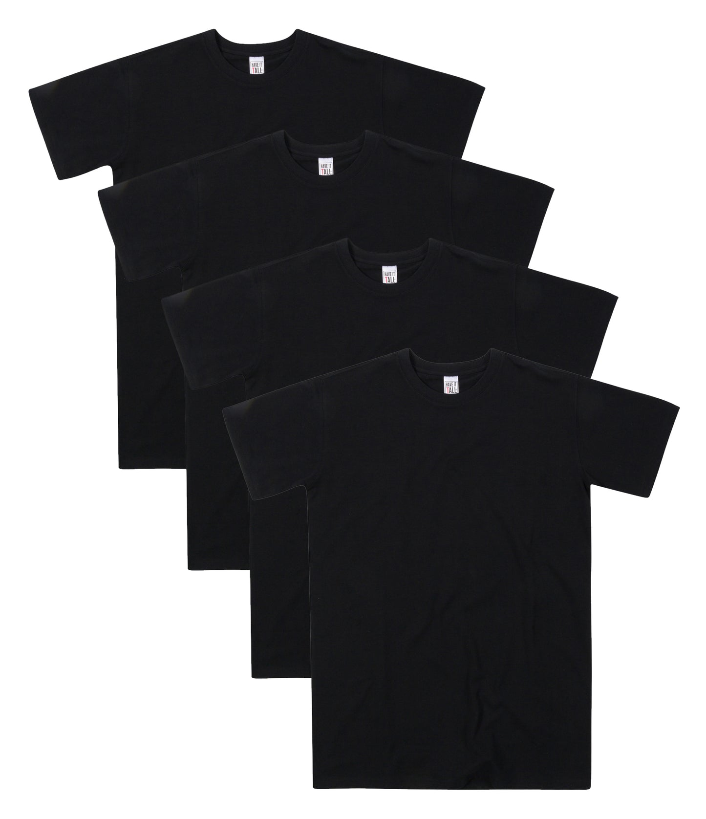 4 Pack 100% Ring Spun Cotton Tall T Shirt