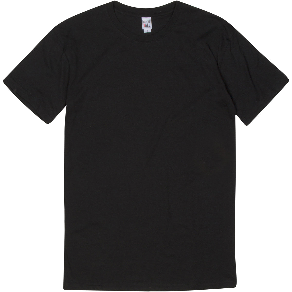 Have It Tall brand Soft Blend Fitted Black Tall T-Shirt for Men with Luxurious Soft Blend Fabric on a white background