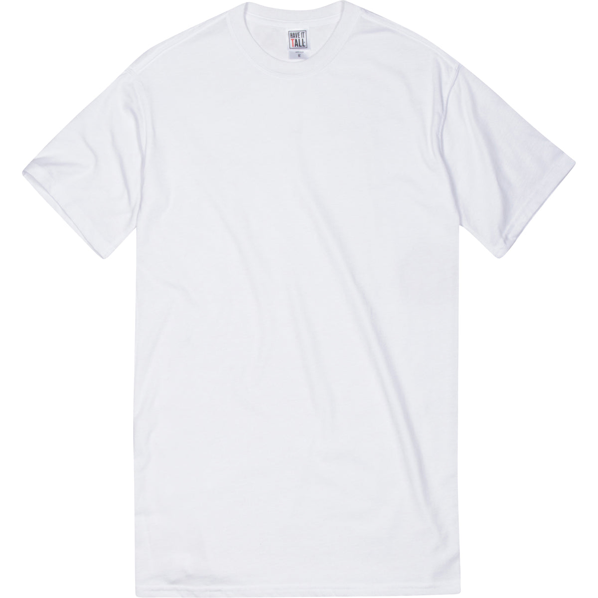 Have It Tall brand Soft Blend Fitted White Tall T-Shirt for Men with Luxurious Soft Blend Fabric on a white background