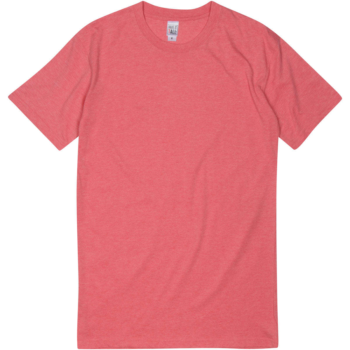 Have It Tall brand Soft Blend Fitted Heather Red Tall T-Shirt  for Men with Luxurious Soft Blend Fabric  on a white background