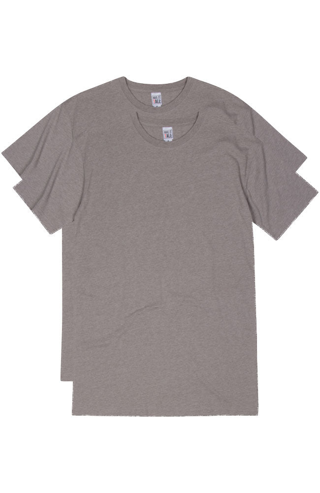 Have It Tall soft blend fitted Graphite T shirt luxury long 2 pack tee shirt against a white background