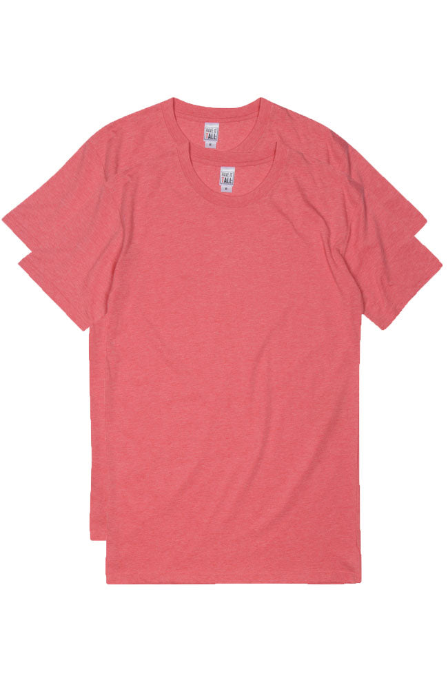 Have It Tall soft blend fitted Heather Red T shirt luxury long 2 pack tee shirt against a white background