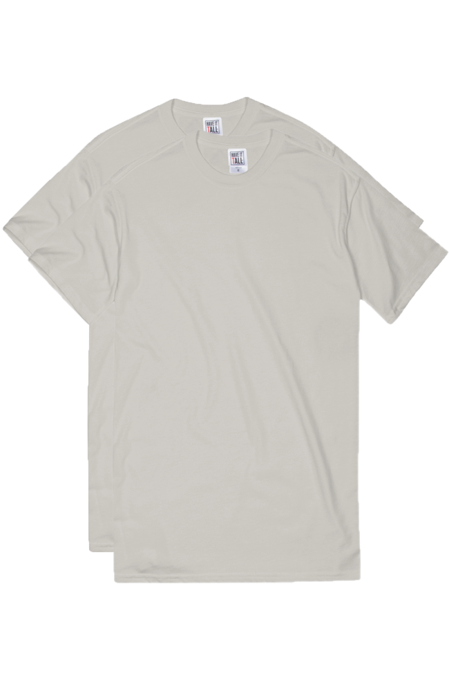 Have It Tall soft blend fitted Ivory T shirt luxury long 2 pack tee shirt against a white background