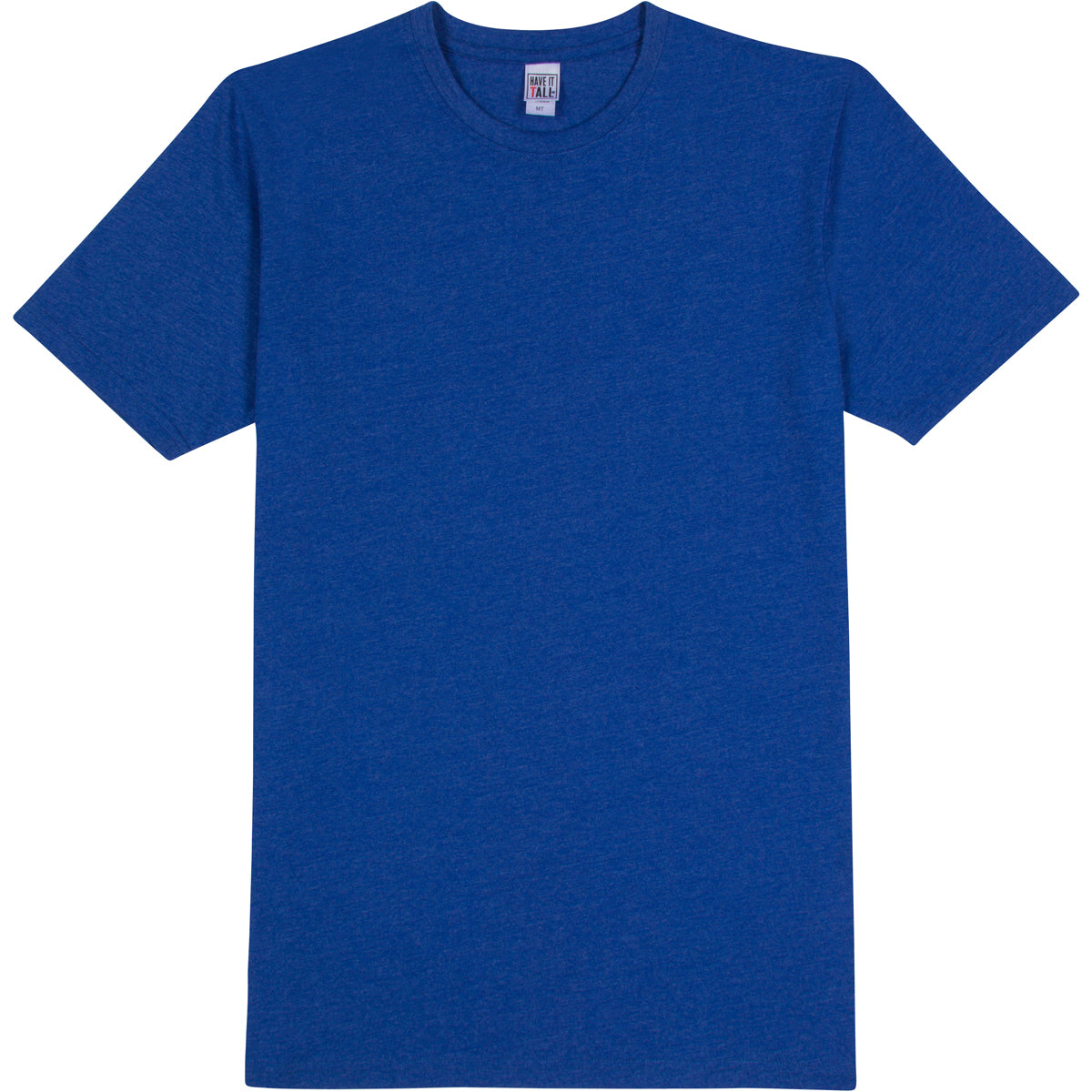 Have It Tall cobalt blue T shirt premium blend slim fit soft breathable shrink resistant tee shirt against a white background