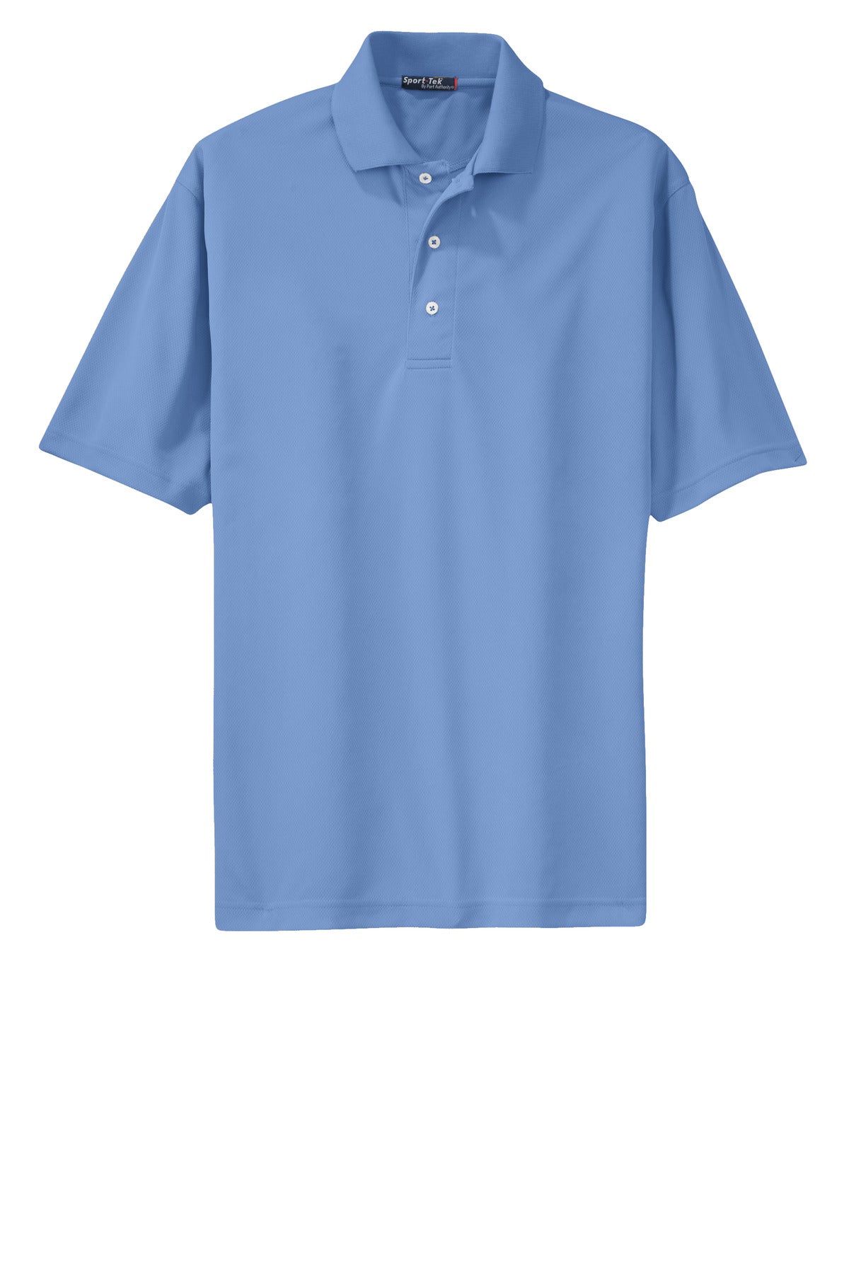 Sport-Tek Tall Dri-Mesh Polo in color blue berry 100% polyester tee shirt against a white background