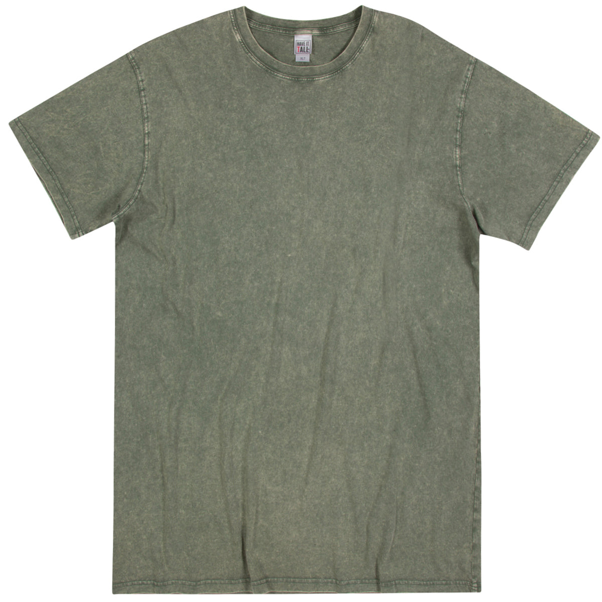 Have It Tall army vintage stone washed T shirt drier and washer safe Tee against a white background