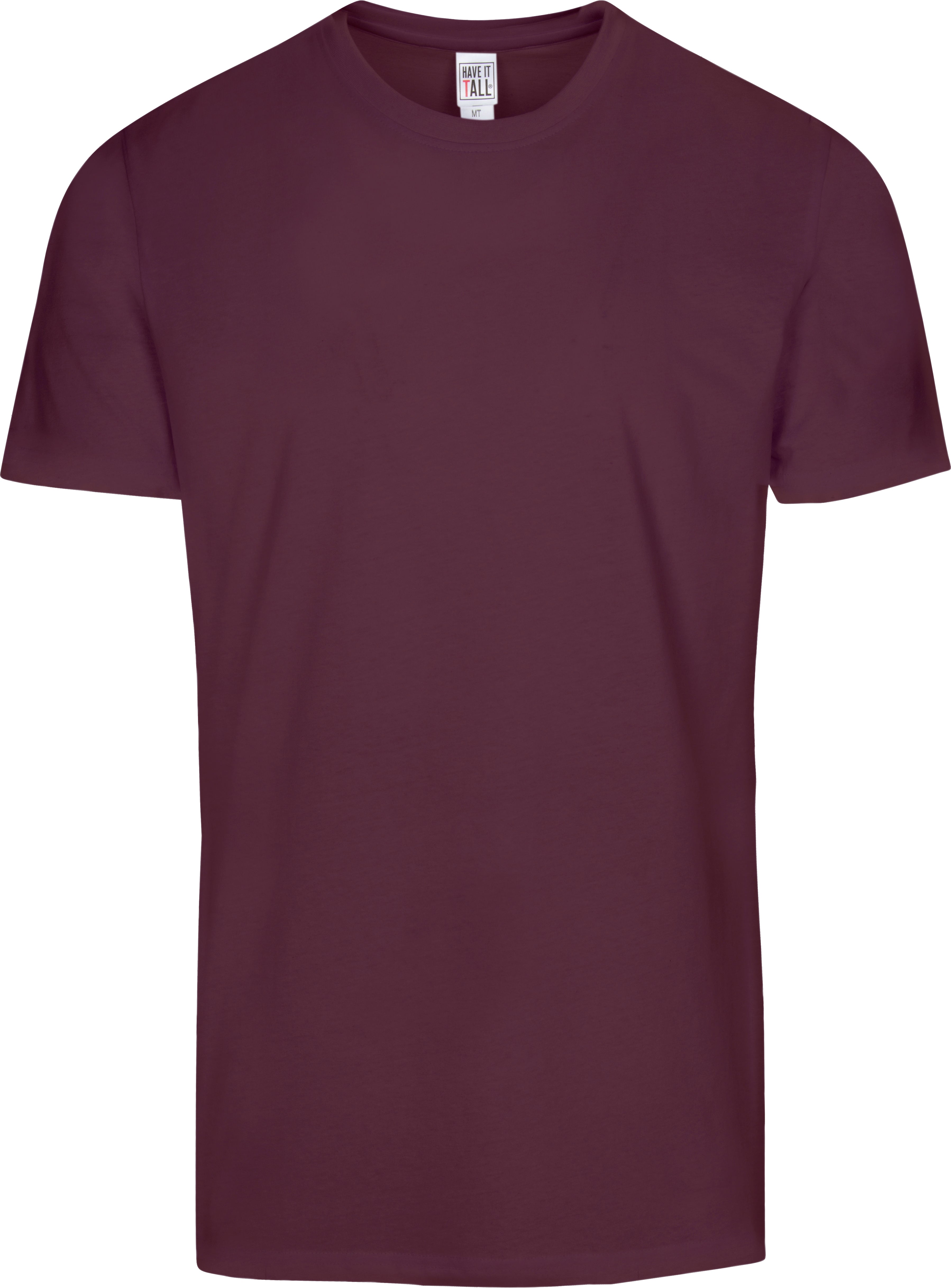 Have It Tall maroon T shirt premium blend slim fit soft breathable shrink resistant tee shirt against a white background