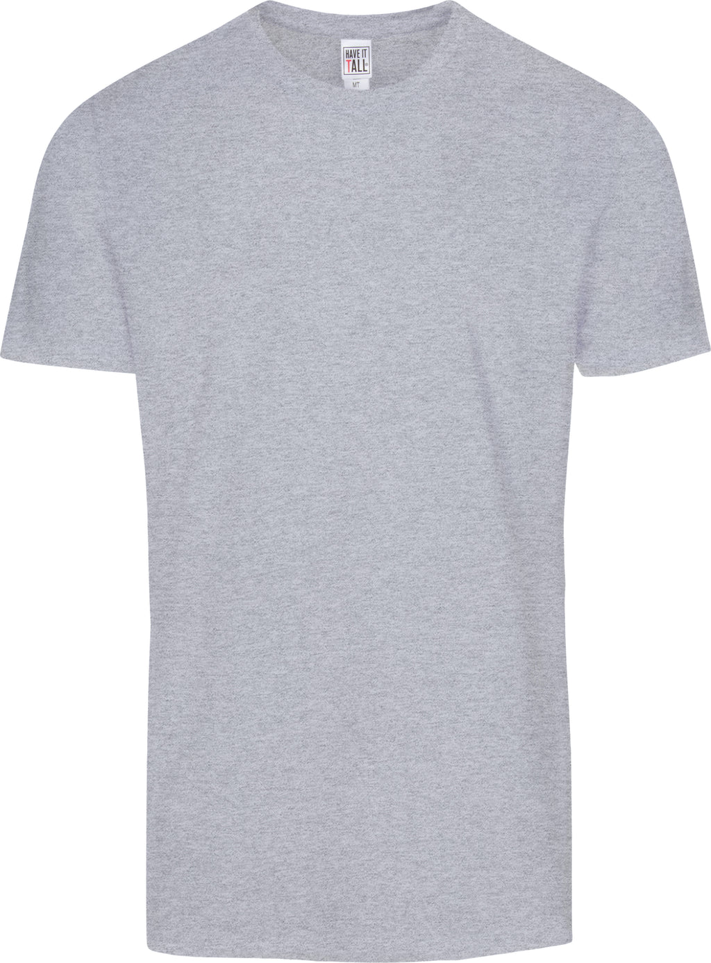 Have It Tall Oxford Gray T shirt premium blend slim fit soft breathable shrink resistant tee shirt against a white background