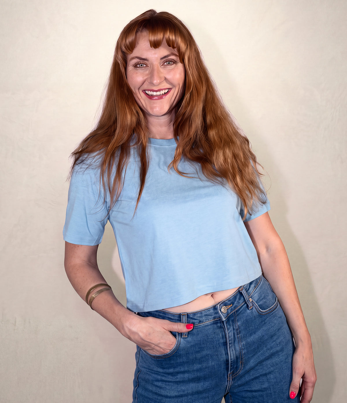 Women's Soft Blend Fashion Fit Boxy T Shirt - Waist Length