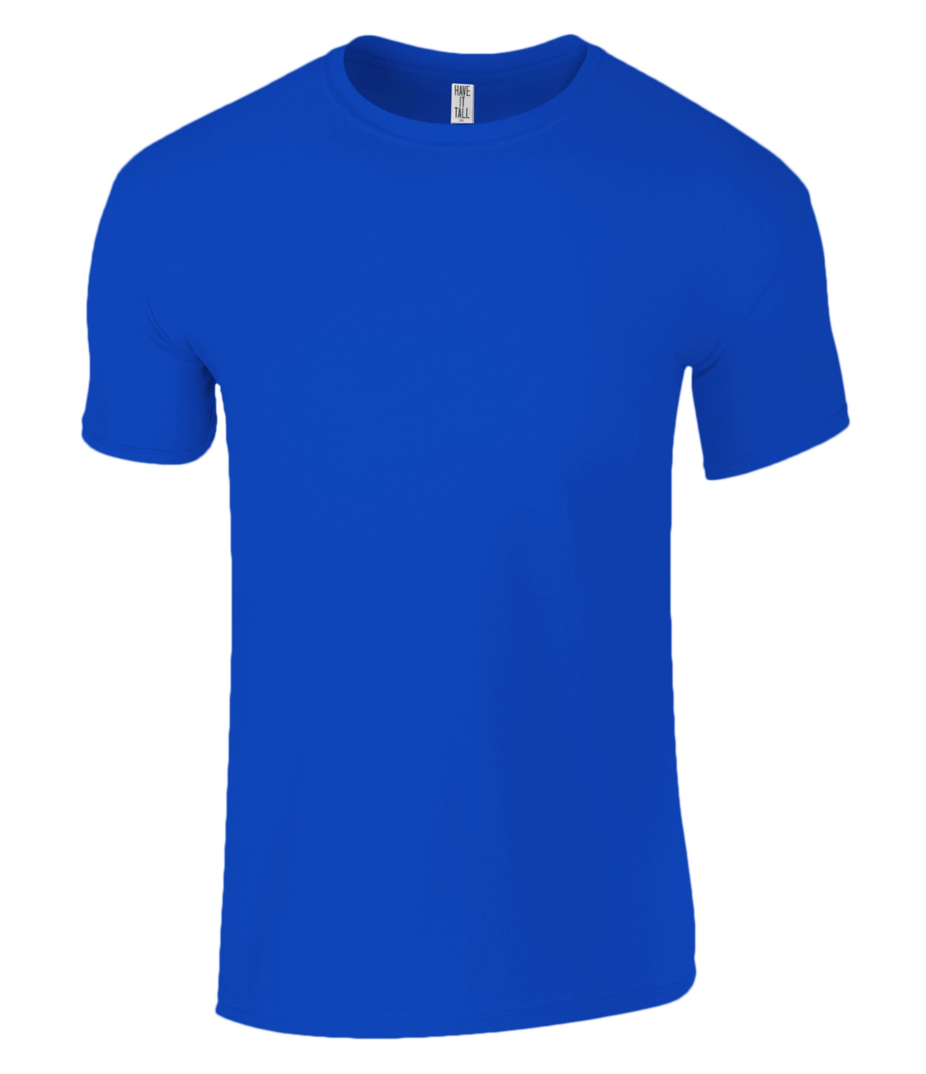 Have It Tall brand Soft Blend Fitted Cobalt Tall T-Shirt  for Men with Luxurious Soft Blend Fabric  on a white background