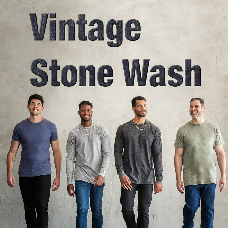 Tall Mens and Womens Vintage Stone Wash Raglan Long Sleeve and Short Sleeve T Shirts Tee T-Shirth