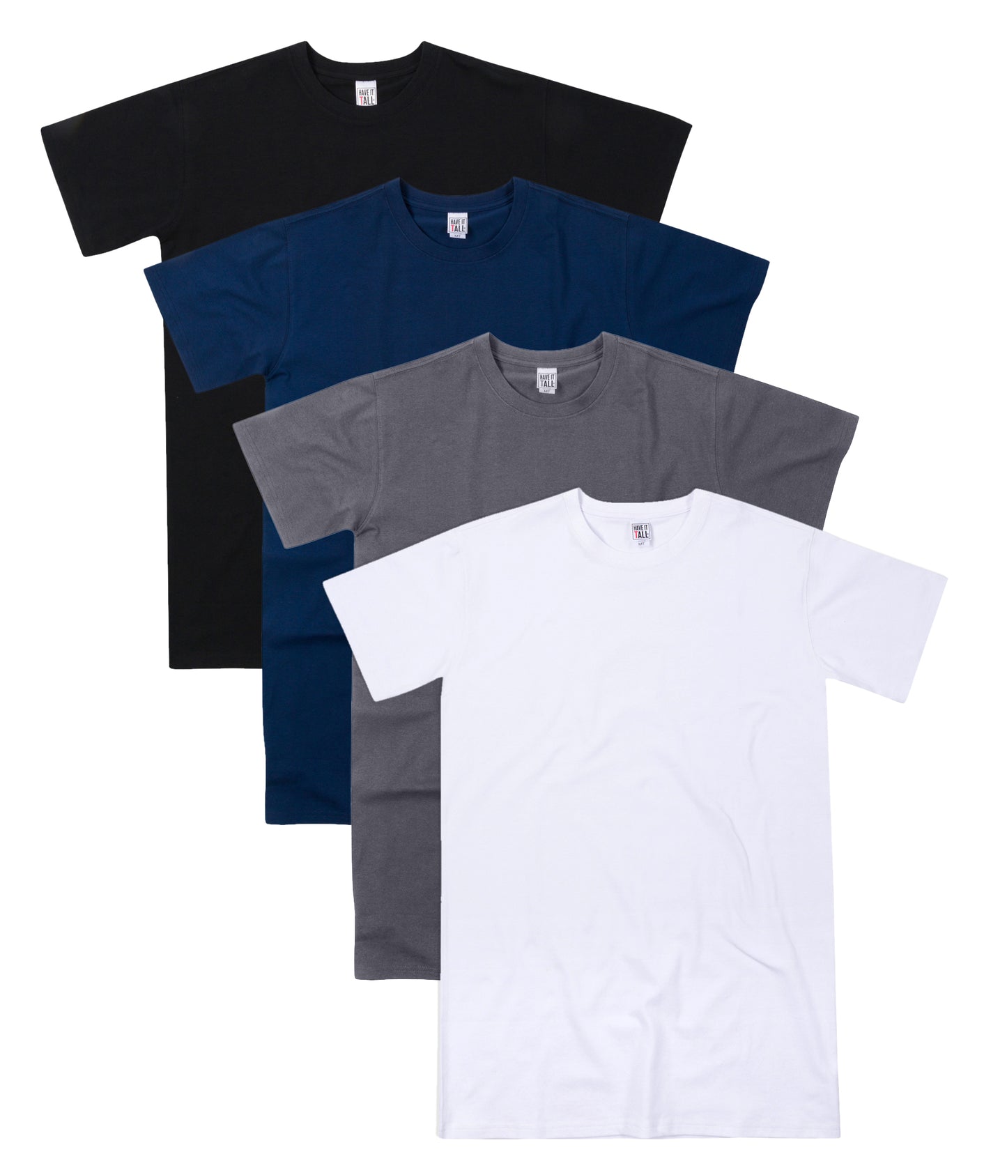 4 Pack 100% Ring Spun Cotton Tall T Shirt
