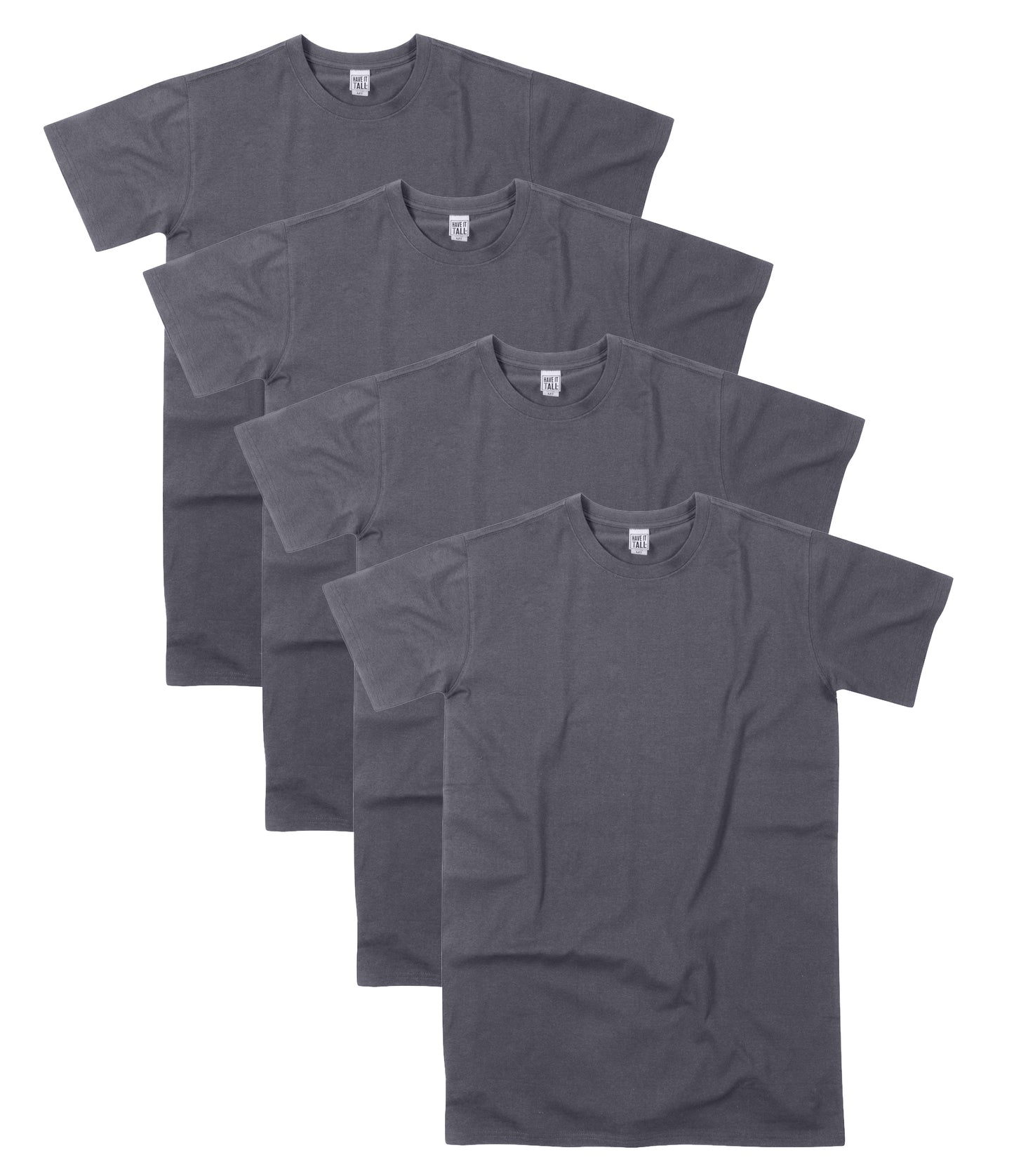 4 Pack 100% Ring Spun Cotton Tall T Shirt