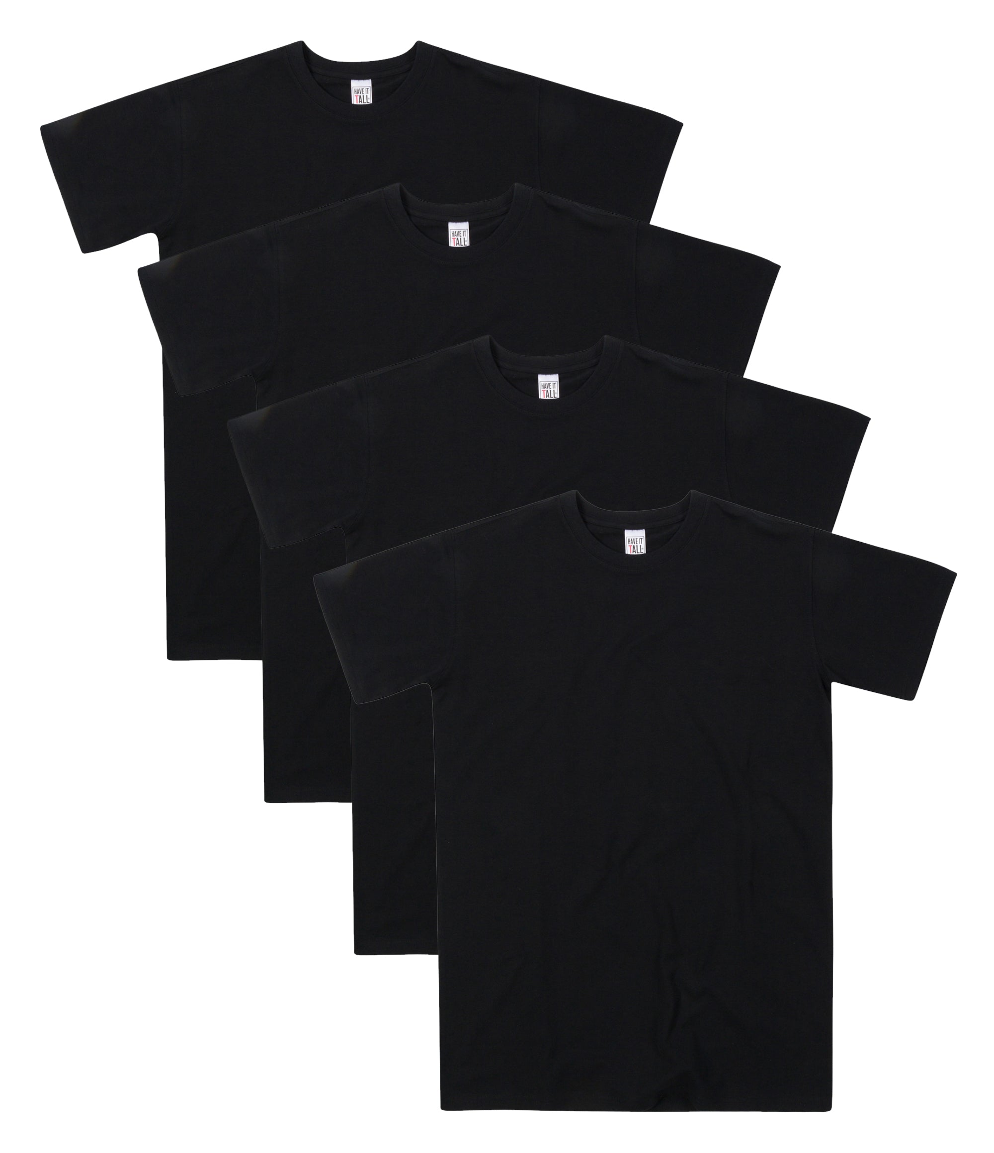 4 Pack 100% Ring Spun Cotton Tall T Shirt
