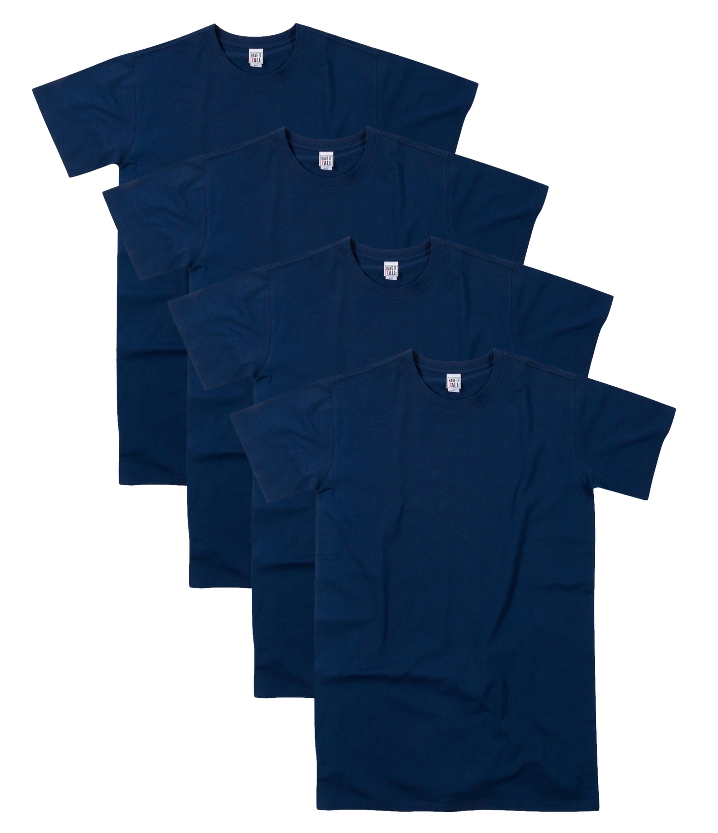 4 Pack 100% Ring Spun Cotton Tall T Shirt