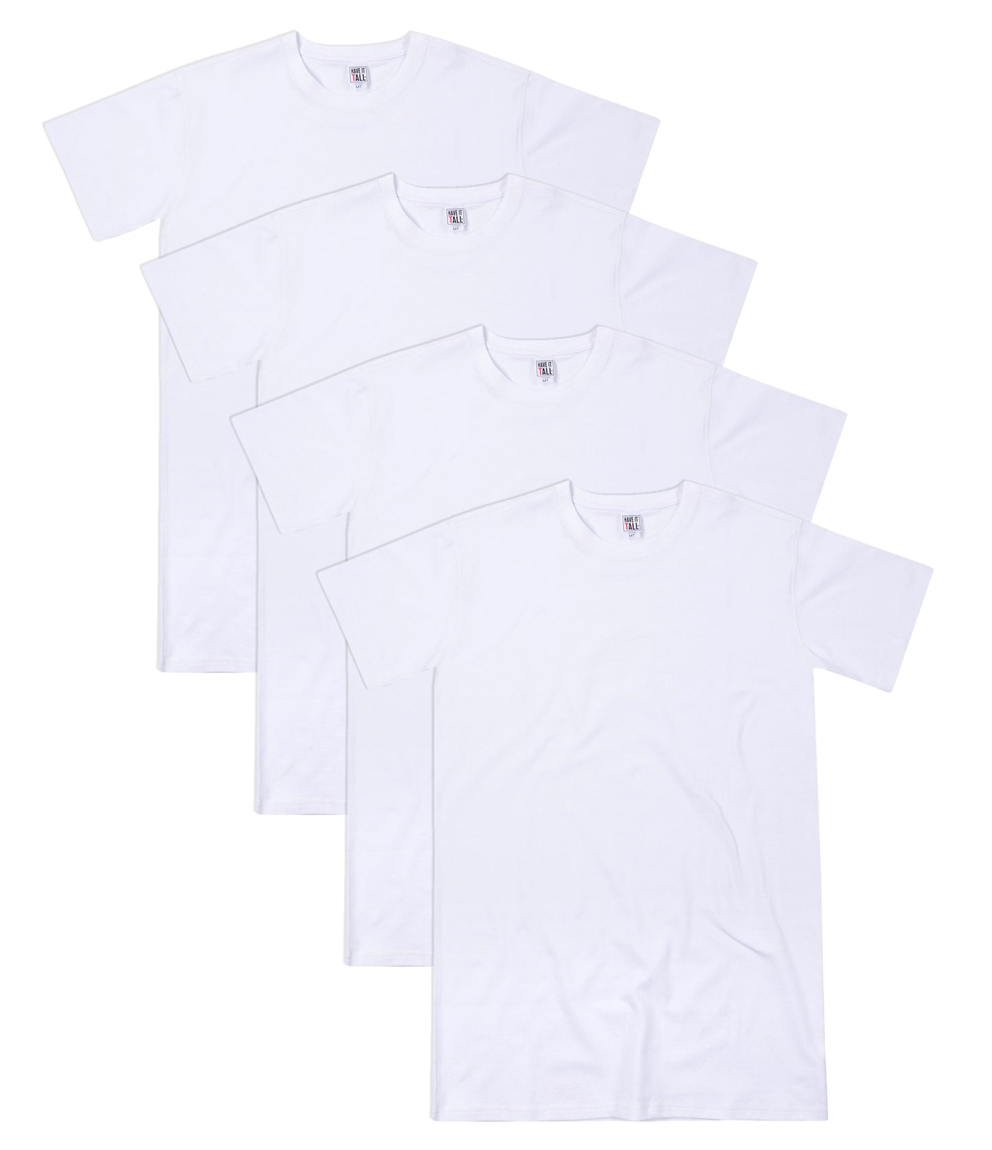 4 Pack 100% Ring Spun Cotton Tall T Shirt