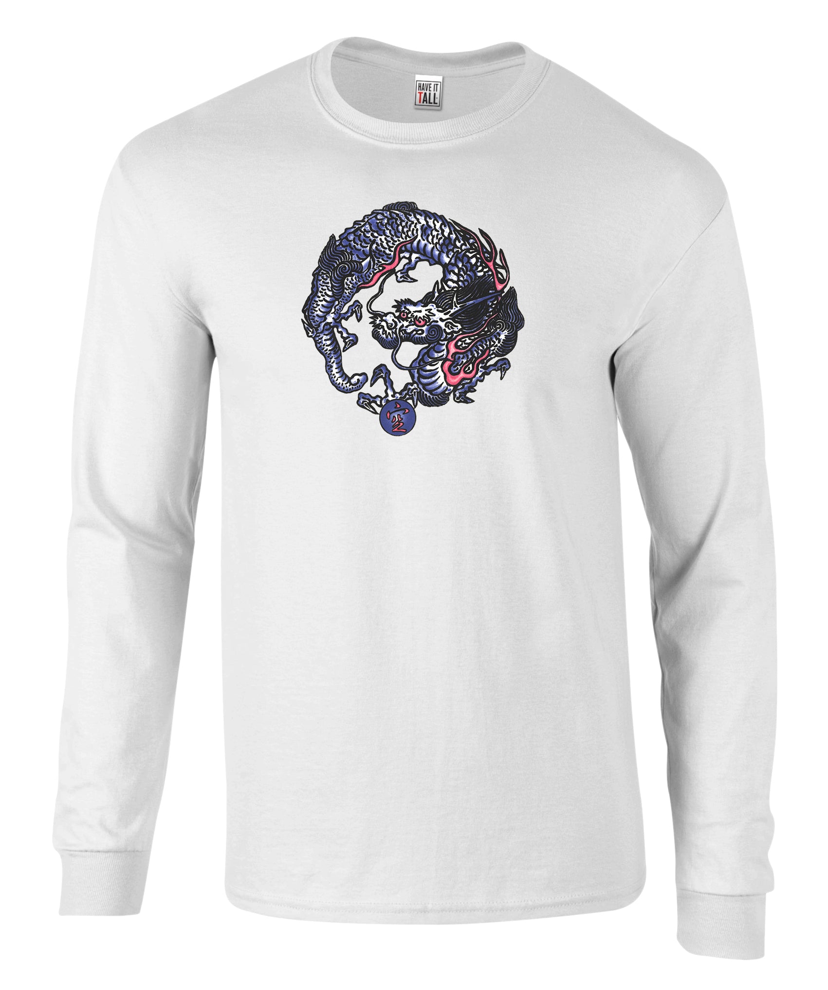Have It Tall Long Sleeve T-Shirt Tattoo Dragon Graphic