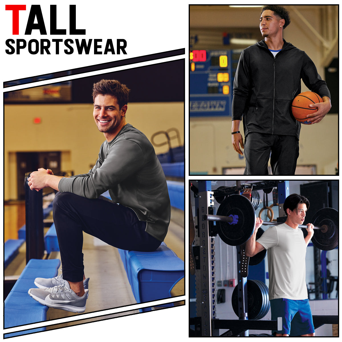 Tall mens tall sportswear. Wicking shirts for gym, running, weightlifting , biking and workouts.