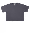 Women's Stretch Cotton Relaxed Fit T Shirt - Crop Top Length