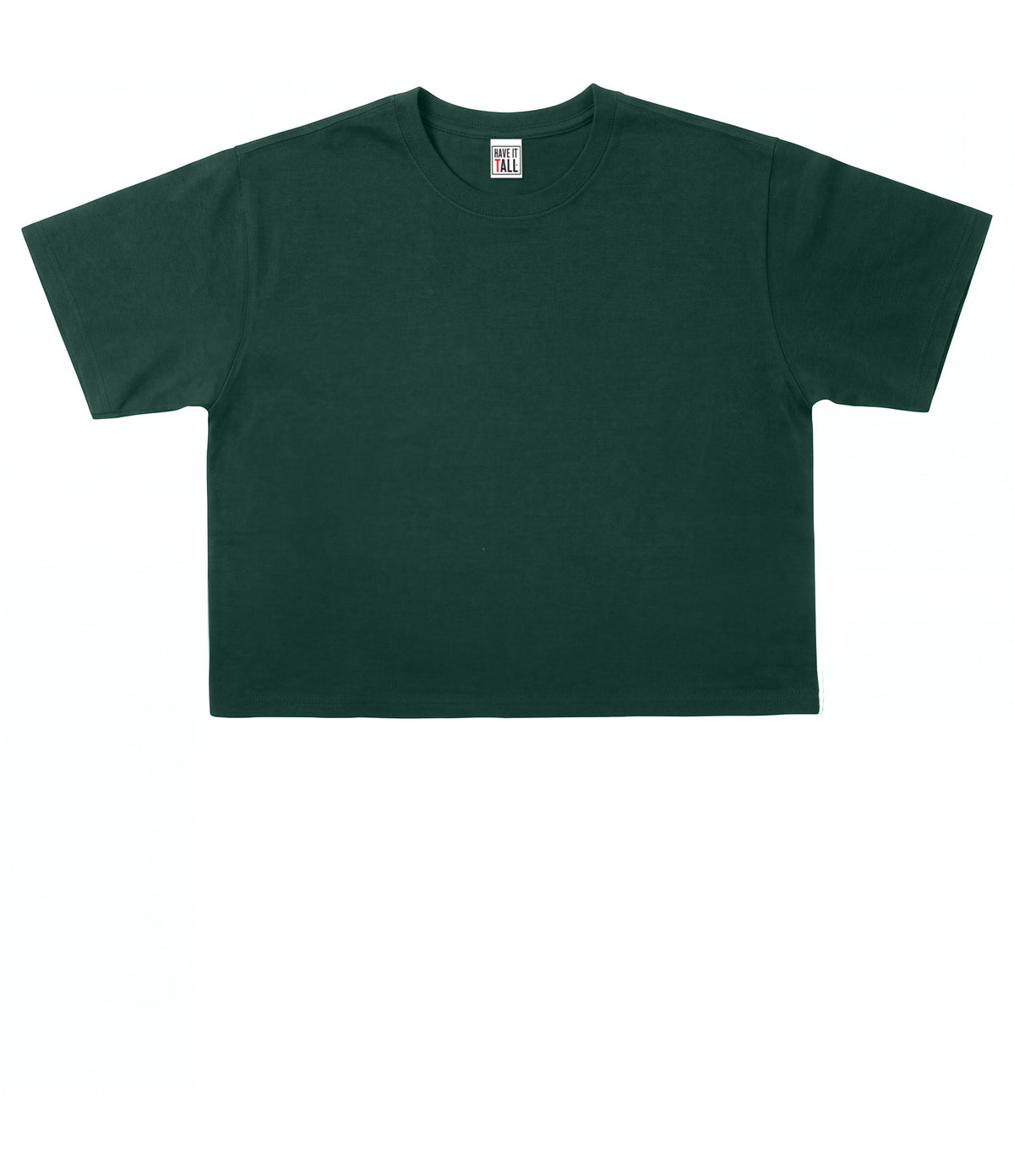 Women's Stretch Cotton Relaxed Fit T Shirt - Crop Top Length