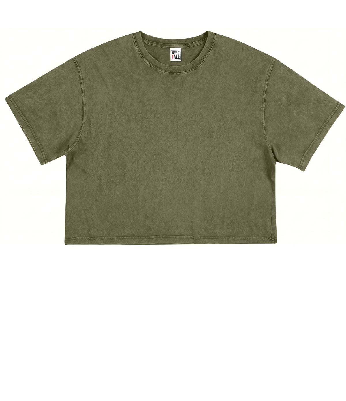 Women's Vintage Wash Cotton Relaxed Fit T Shirt - Crop Top Length