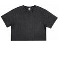 Women's Vintage Wash Cotton Relaxed Fit T Shirt - Crop Top Length