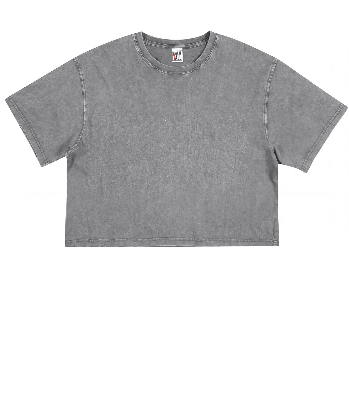 Women's Vintage Wash Cotton Relaxed Fit T Shirt - Crop Top Length