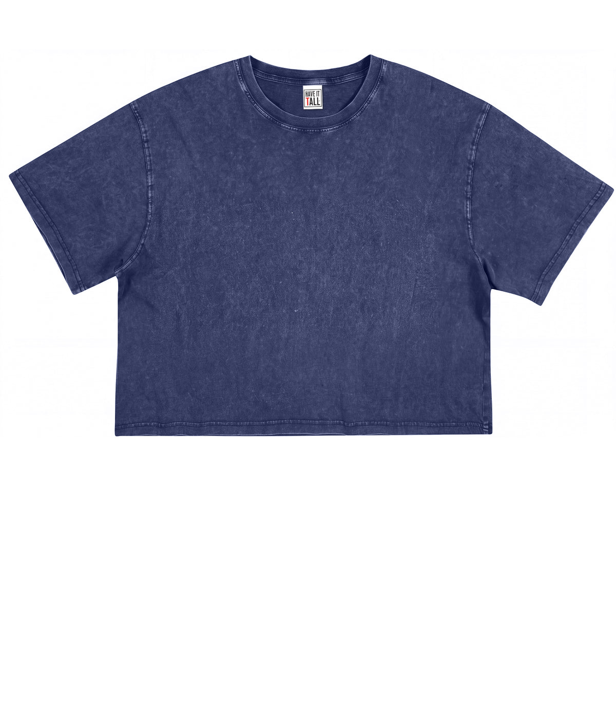 Women's Vintage Wash Cotton Relaxed Fit T Shirt - Crop Top Length