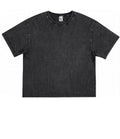 Women's Vintage Wash Cotton Relaxed Fit Boxy T Shirt - Waist Length