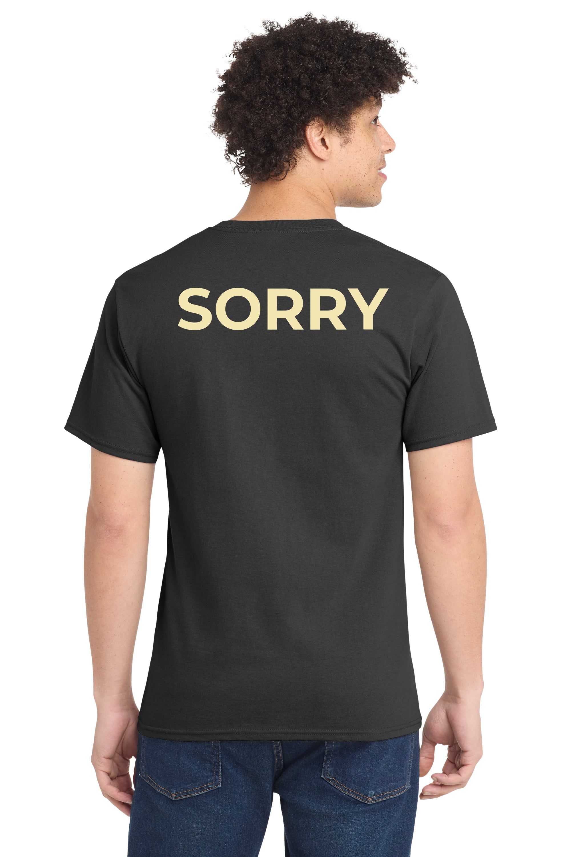 Have It Tall Men's Sorry Back Print Tall T Shirt