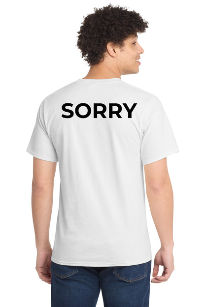 Have It Tall Men's Sorry Back Print Tall T Shirt