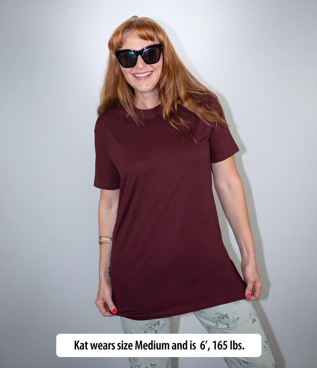 Women's Stretch Cotton Relaxed Fit T Shirt - Tunic Length