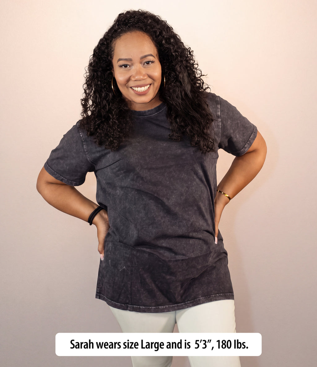 Women's Vintage Wash Cotton Relaxed Fit T Shirt - Tunic Length