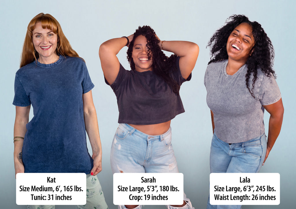 Women's Vintage Wash Cotton Relaxed Fit T Shirt - Your Custom Length!