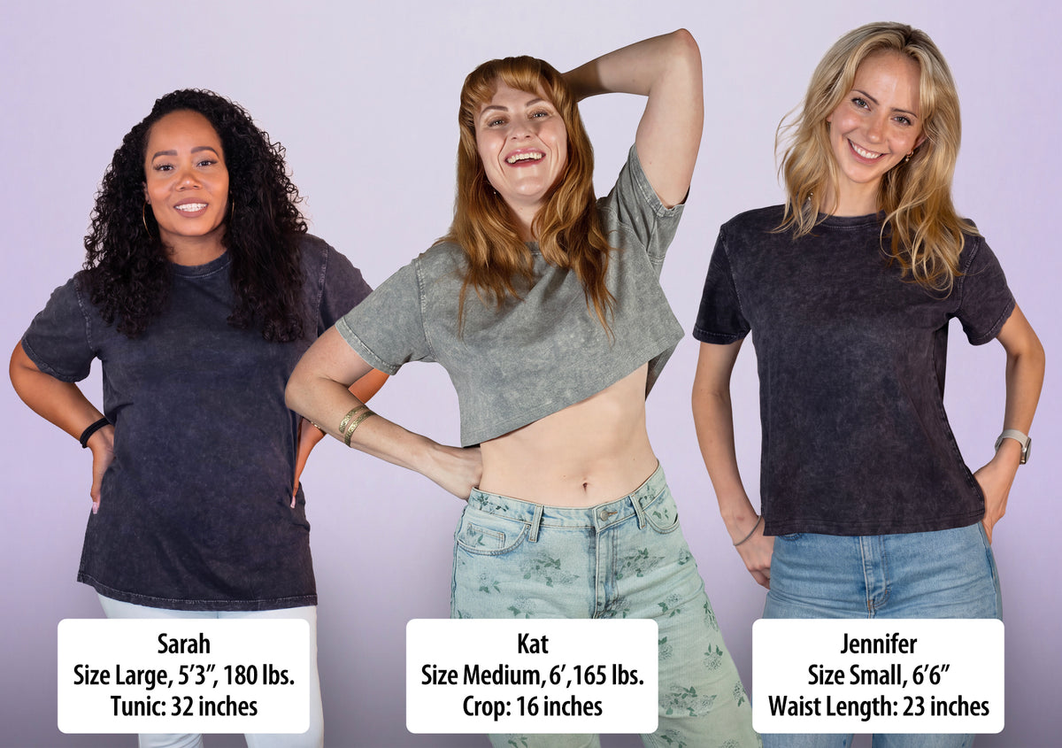Women's Vintage Wash Cotton Relaxed Fit T Shirt - Your Custom Length!