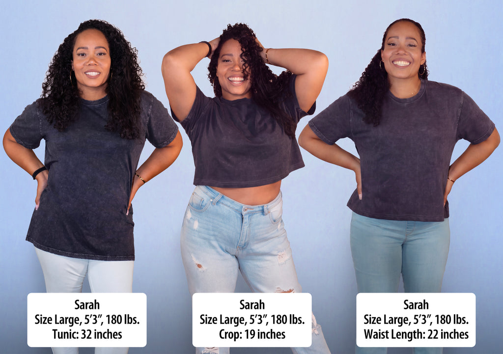 Women's Vintage Wash Cotton Relaxed Fit T Shirt - Your Custom Length!