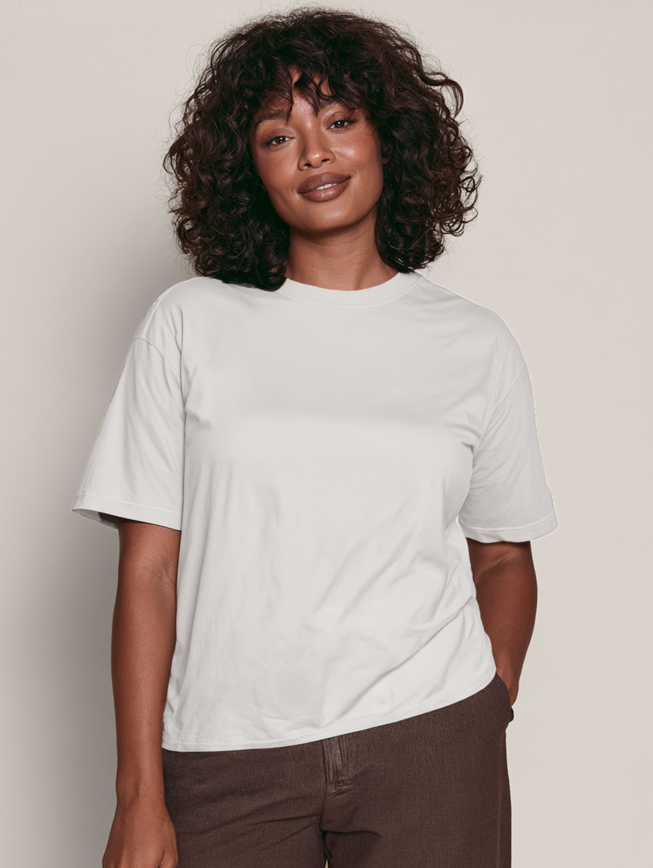 Have It Tall Women's Ring Spun Stretch Cotton Relaxed Fit T Shirt - Your Custom Length!