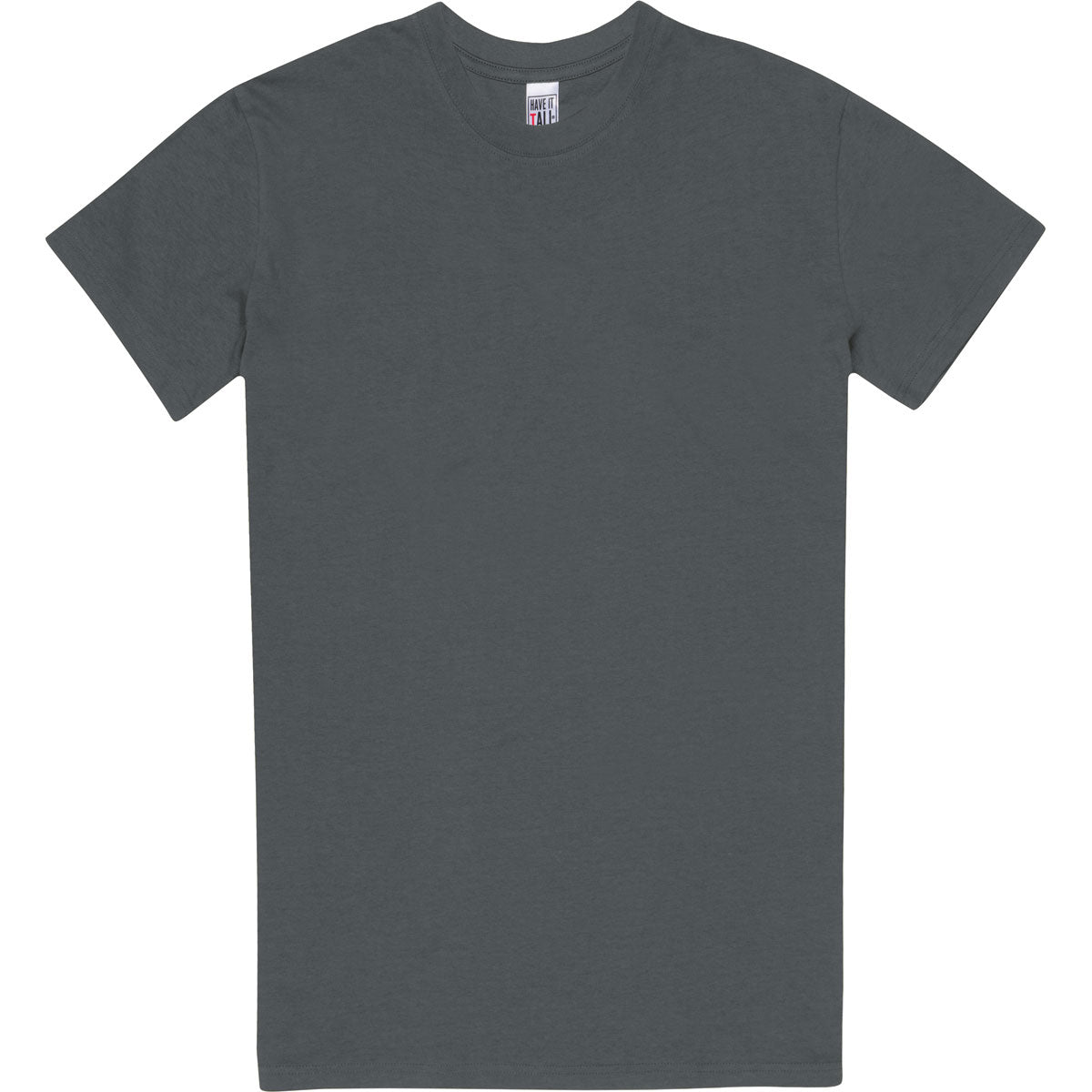 Have it tall 100% cotton luxury T shirt unisex soft tee in Asphalt color against a white background.