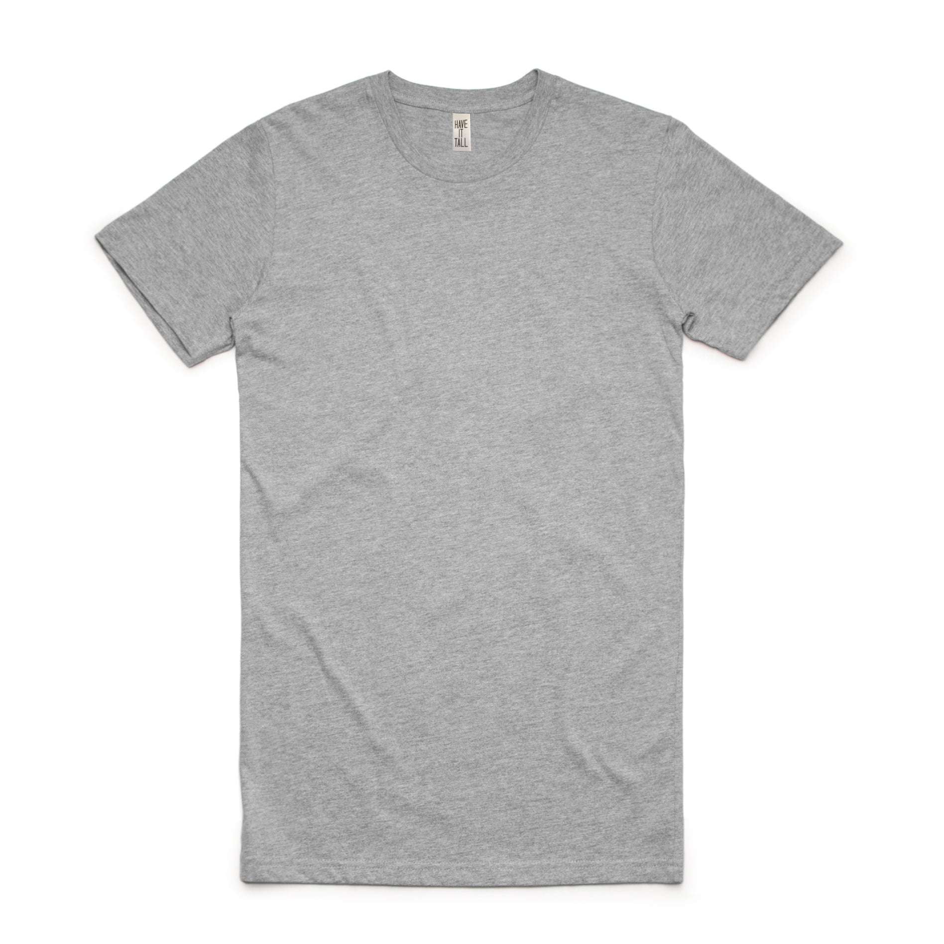 Have It Tall Brand Extra Long Tall 100% Cotton Luxury Medium weight mens t-shirt in color Graphite against a white background.