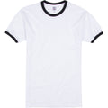 Have It Tall ringer T shirt white with black highlights 100% ring spun cotton durable and comfortable tee against a white background