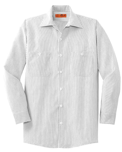 Red Kap Long Size Long Sleeve Striped Industrial Work Shirt