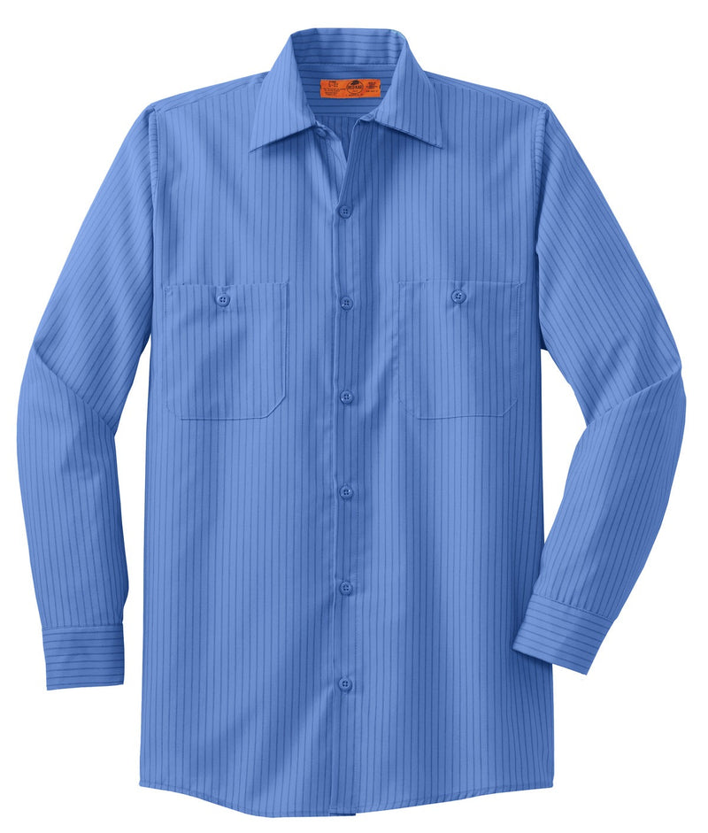 Red Kap Long Size Long Sleeve Striped Industrial Work Shirt