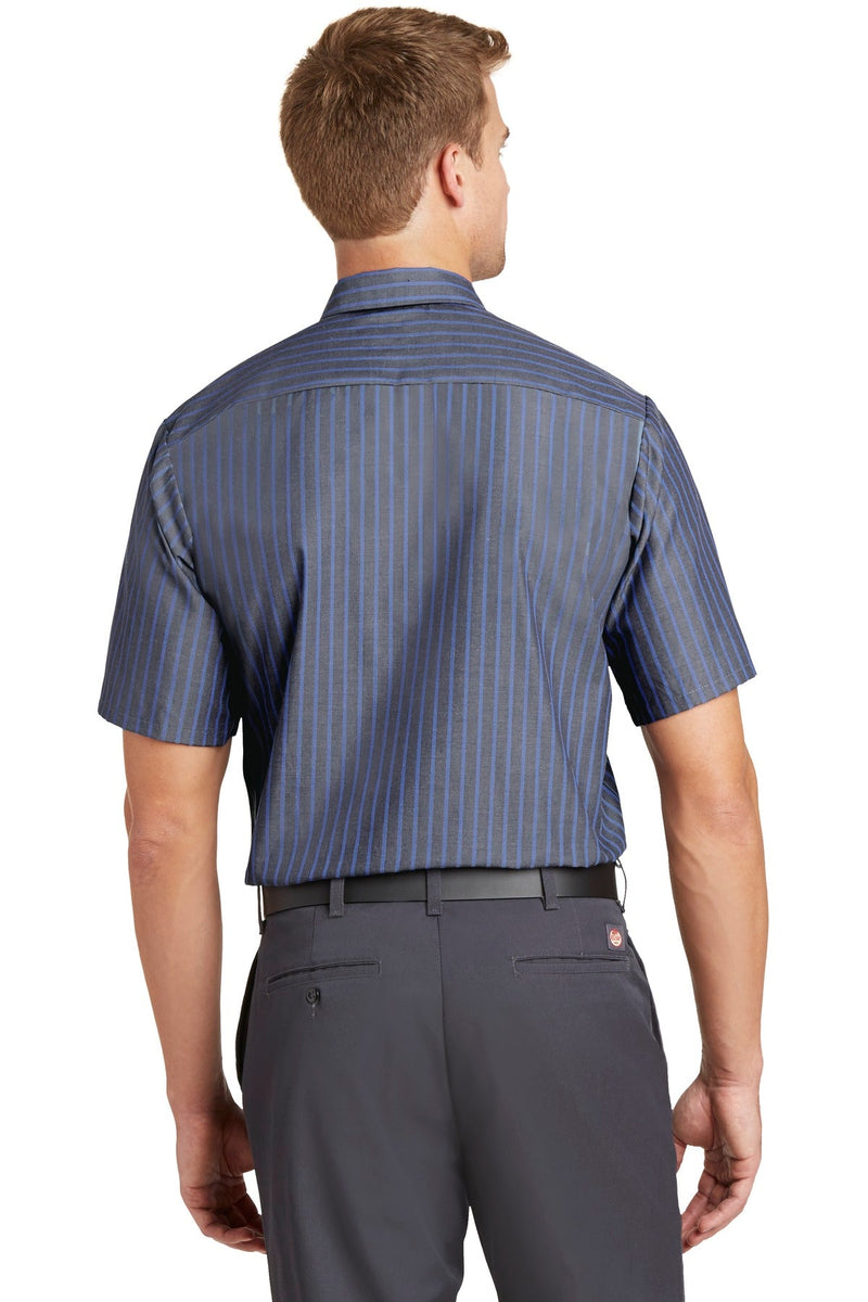 Red Kap Long Size Short Sleeve Striped Industrial Work Shirt