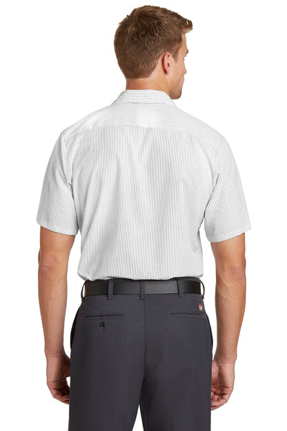 Red Kap Long Size Short Sleeve Striped Industrial Work Shirt