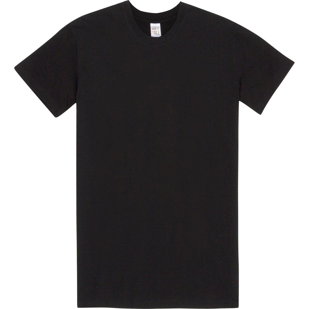 Have it tall 100% cotton luxury T shirt unisex soft tee in Black color against a white background.