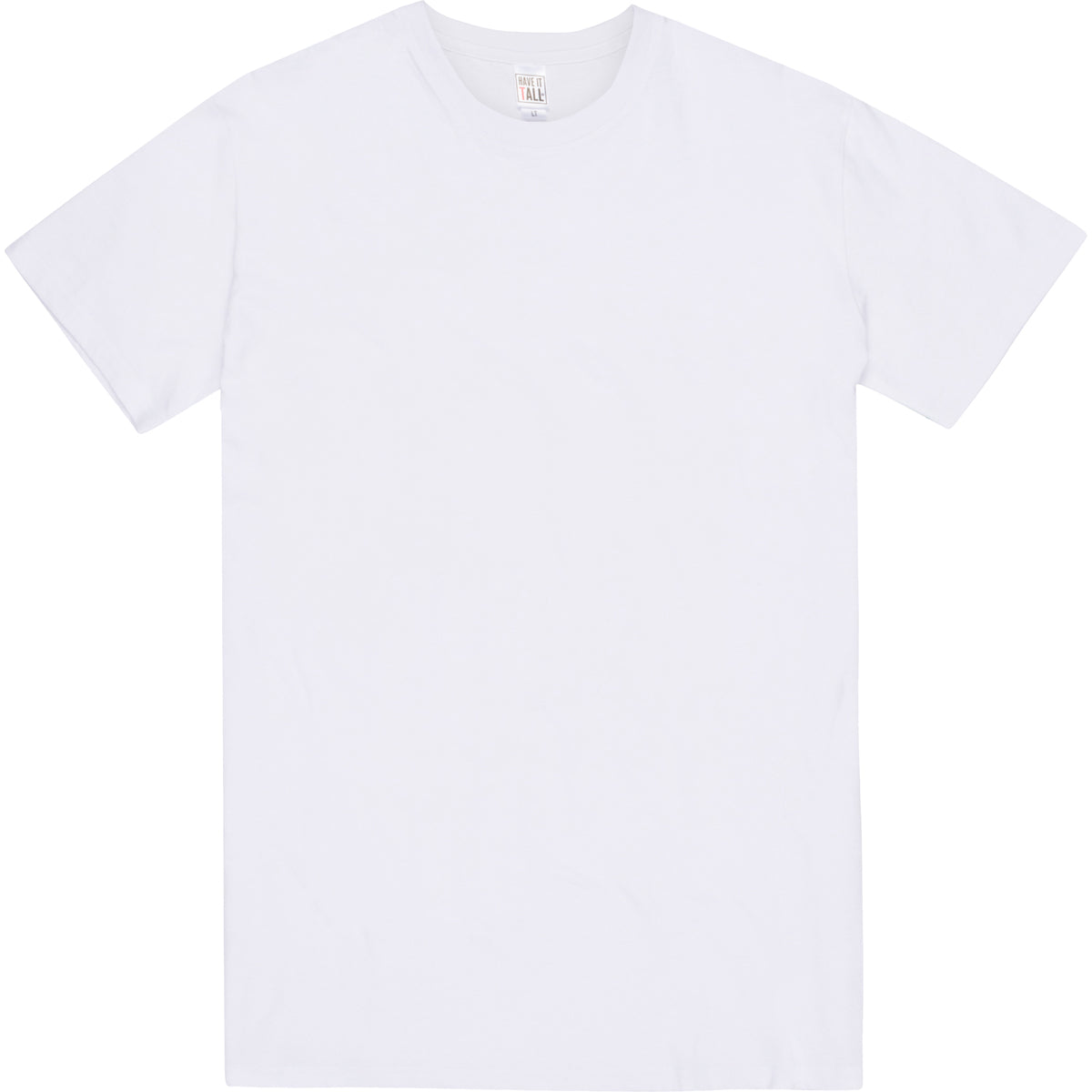 Have it tall 100% cotton luxury T shirt unisex soft tee in White color against a white background.