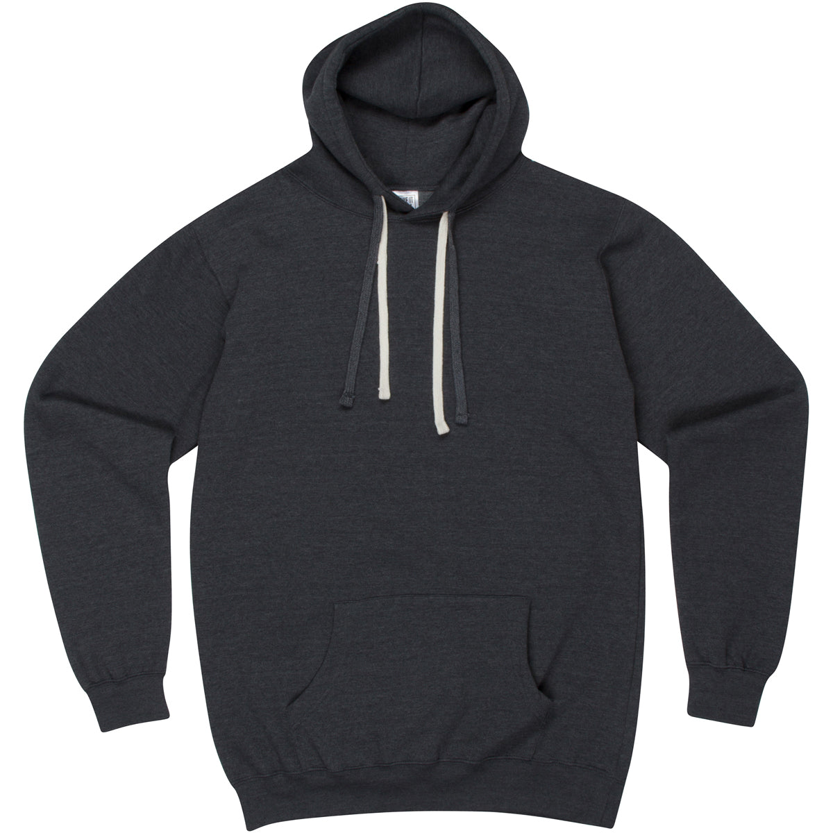 Have It Tall dark heather quality pull over hoodie with deep front pocket designed for comfort and large items against a white background