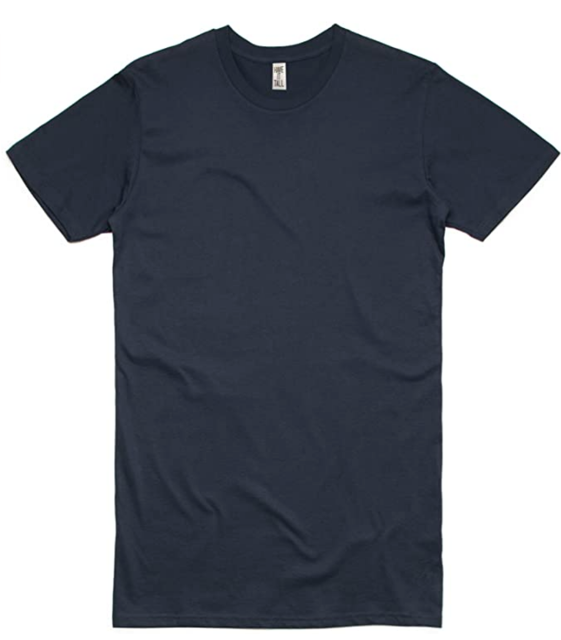 Have It Tall Brand Extra Long Tall 100% Cotton Luxury Medium weight mens t-shirt in color Navy against a white background.